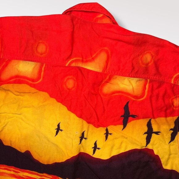 Vintage Wingo Hawaiian Sunset Rayon Shirt XL - Picture 7 of 10